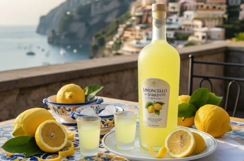 Botella-de-auténtico-Limoncello-Casero-Napolitano-con-limones-de-Sorrento